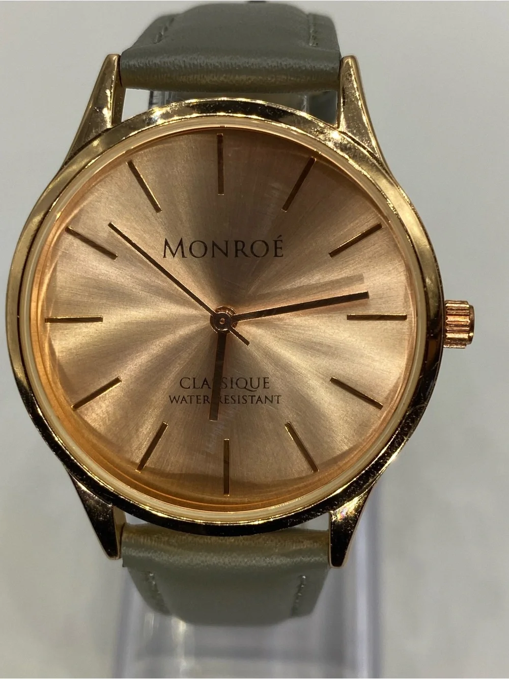Men’s *** Monroe Classique Rose Gold Watch /  Olive Leather Strap ***